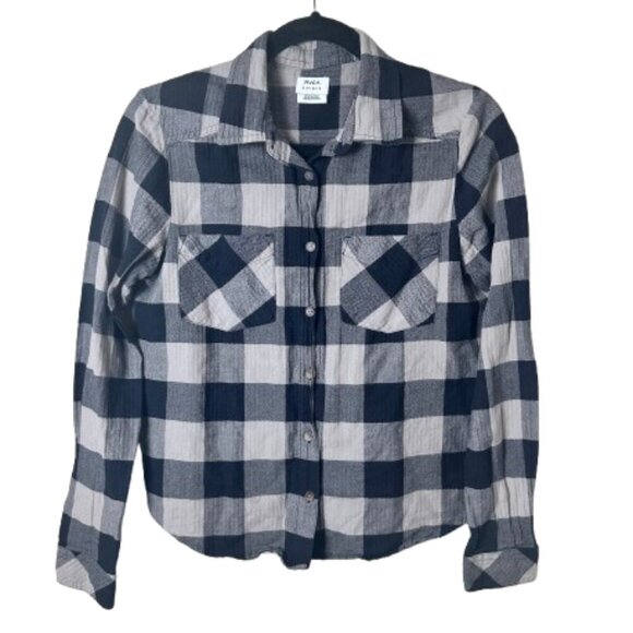 RVCA Buffalo Check Plaid Button Up Shirt Size Small - Picture 1 of 9